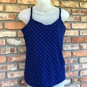 Motherhood maternity blue w/white nursing cami